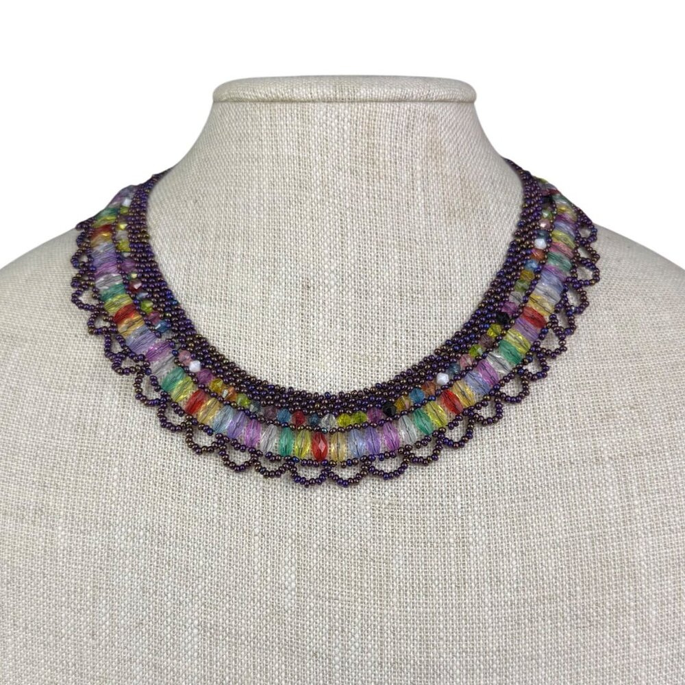 Handmade Beaded Multicolor Necklace Womens Various Metal & Glas
